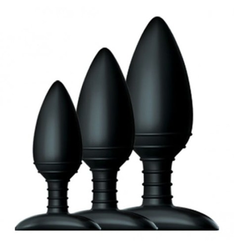 Zestaw 3 Korków Analnych Butt Plug Trio 3 Solid Silicone Butt Plugs S M L Nexus