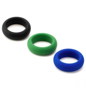 Zestaw Trzech Rozciągliwych Silikonowych Pierścieni Erekcyjnych Silicone Cock Ring Trio - All 3 Stretch Levels Je Joue