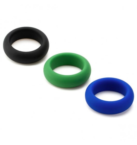 Zestaw Trzech Rozciągliwych Silikonowych Pierścieni Erekcyjnych Silicone Cock Ring Trio - All 3 Stretch Levels Je Joue